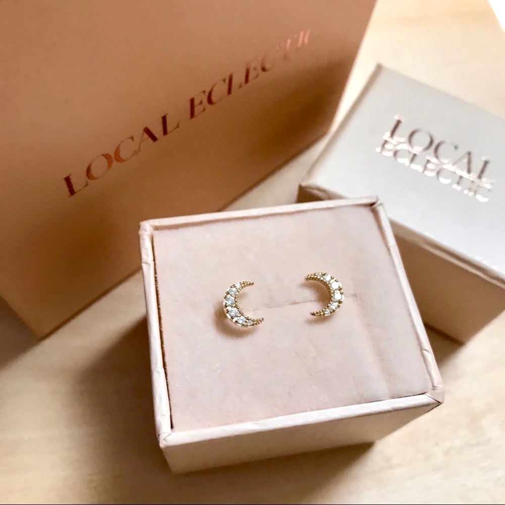 14k Gold Celestial Post Earrings